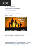 A família um projeto de Deus