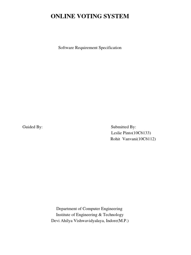 Online Voting System SRS Document | PDF | Electronic Voting | Web Server