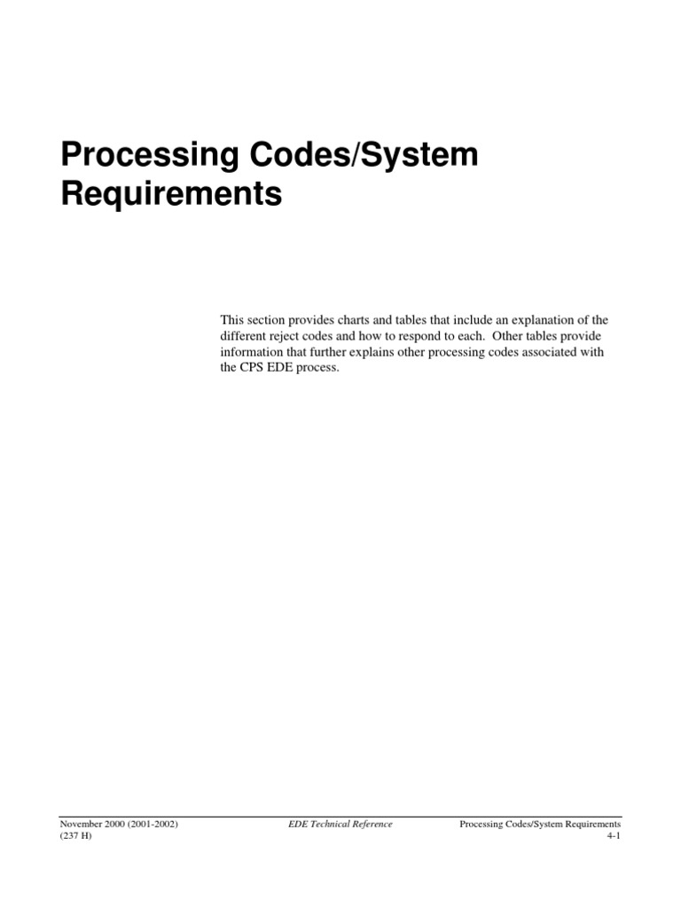 EDE Processing Codes and Requirements Guide | PDF | Irs Tax Forms ...