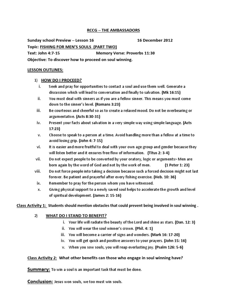 Sunday School Lesson 16 | PDF