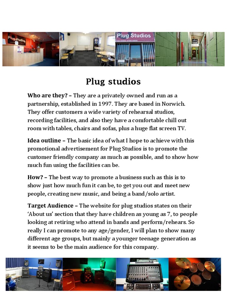 Plug Studios: Norwich Rehearsal Hub | PDF | Business