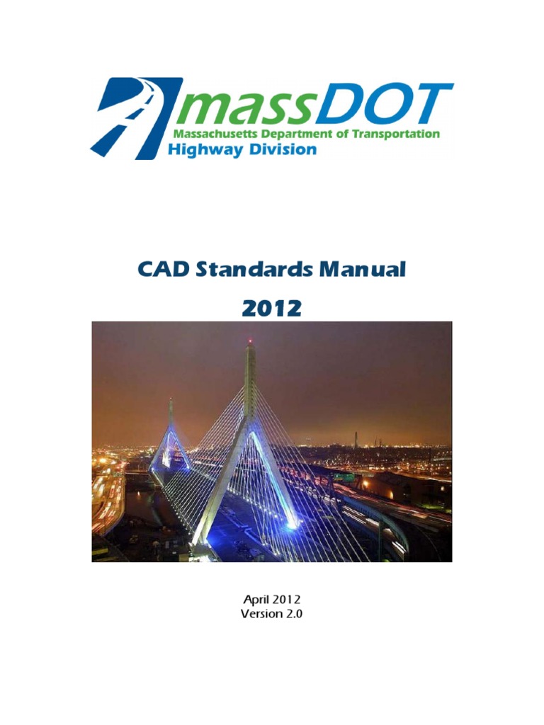 MassDOT CAD Standards r2 Auto Cad 3 D Computer Graphics