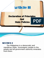 Article II: Declaration of Principles and State Policies