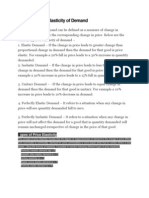 Types of Price Elasticity of Demand