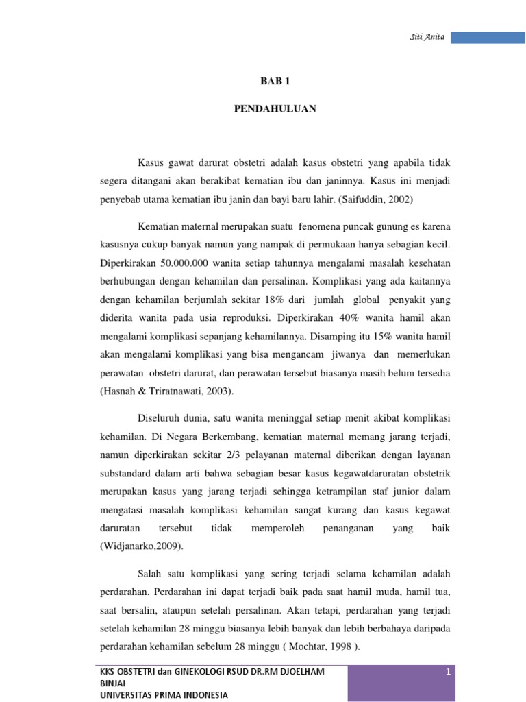 Kasus Gawat Darurat Obstetri