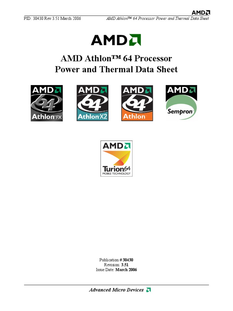 AMD Athlon™ 64 Processor | PDF | Advanced Micro Devices | Computer ...