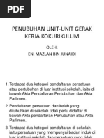 Penubuhan Unit-Unit Gerak Kerja Kokurikulum