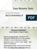 Quick & Easy Resume Tools: SDCCD Workability Iii