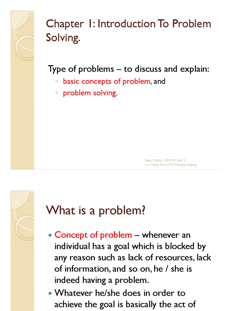 What Are Problems and Solutions?