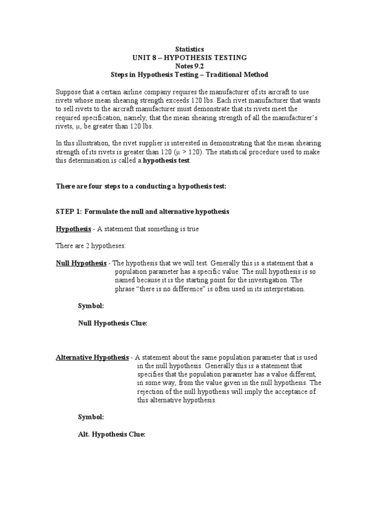 Hypothesis Testing Methodology | PDF | Statistical Hypothesis Testing ...