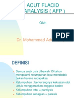Acut Flacid Paralysis (Afp) : Dr. Mohammad Adnan, Sp.A