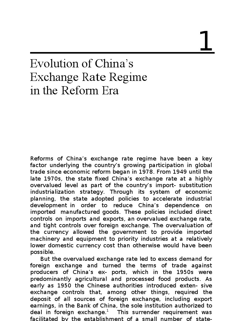 China’s Exchange Rate Reform History | PDF | Foreign Exchange Reserves ...