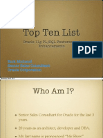 Top Ten List: Oracle 11g PL/SQL Features and Enhancements