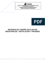 NRF-035-PEMEX-2005 SISTEMAS DE TUBERÍAS EN PLANTAS INDUSTRIALES.-INSTALACIÓN Y PRUEBAS