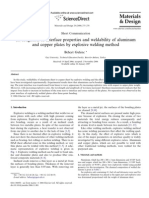 Investigation of Interface Properties and Weldability of Aluminum and Copper Plates by Explosive Welding Method