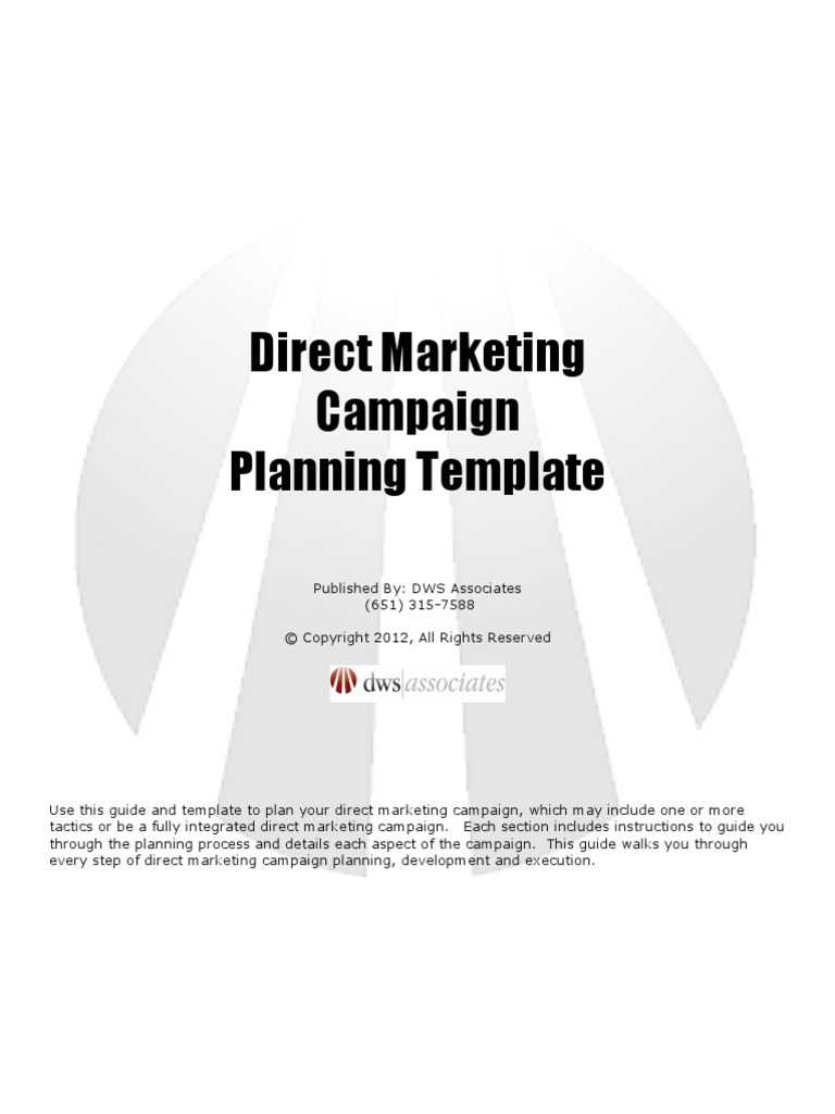 Direct Marketing Campaign Planning Template | PDF | Marketing | Advertising