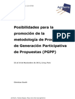 Posibilidades para La Promoción de La Metodología de Procesos de Generación Participativa de Propuestas (PGPP)