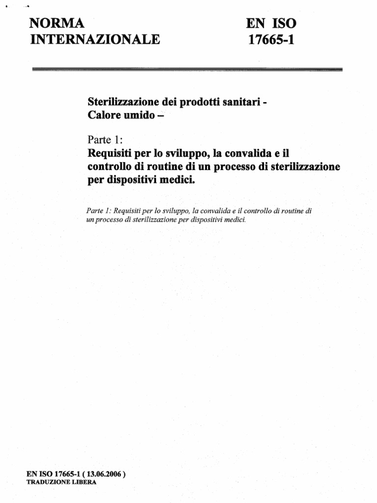 Esterilização Caçor Úmido - ISO 17665-1 2006 | PDF