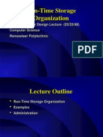 Run-Time Storage Organization: 66.648 Compiler Design Lecture (03/23/98) Computer Science Rensselaer Polytechnic