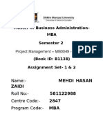 Master of Business Administration-MBA Semester 2: Project Management - MB0049 - 4 Credits
