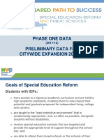 Data On Special Education Reform, Phase One