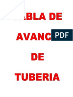 Tabla de Avance de Tuberia | PDF