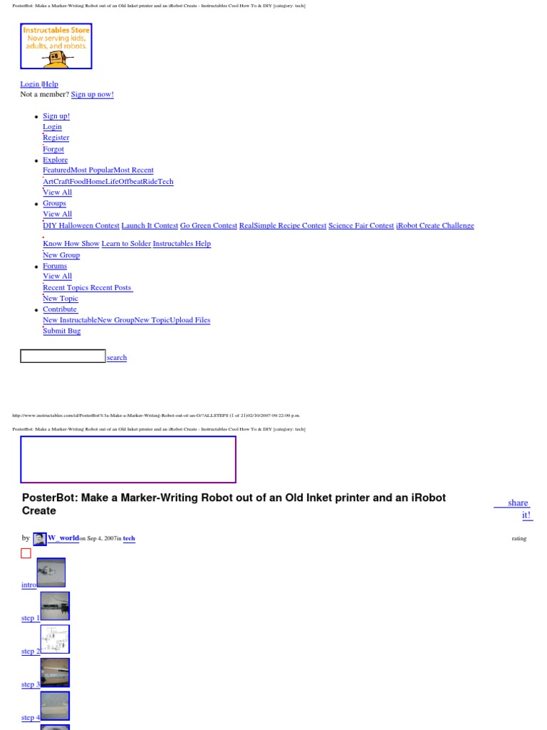 PosterBot - Make A Marker-Writing Robot Out of An Old Inket Printer and ...