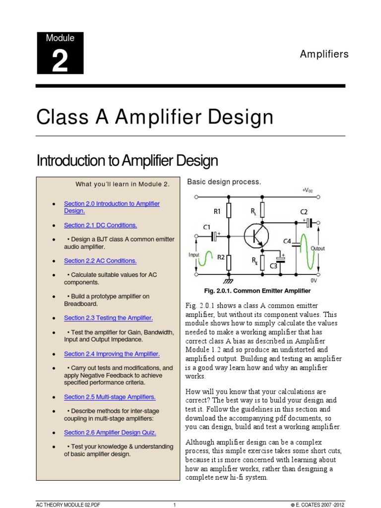 Amplifiers Module 02 | PDF | Amplifier | Transformer