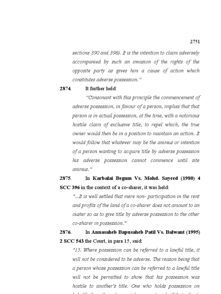 Adverse Possession Case Law | PDF | Adverse Possession | Will And Testament