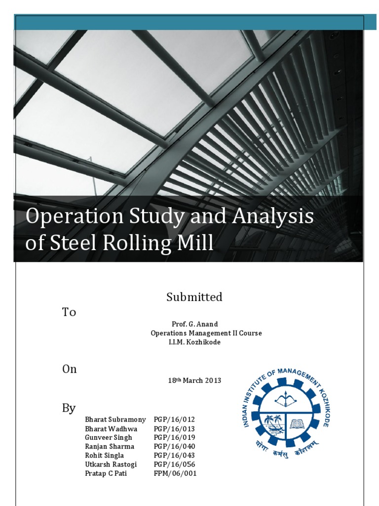 Operation Study And Analysis Of Steel Rolling Mill Download Free Pdf