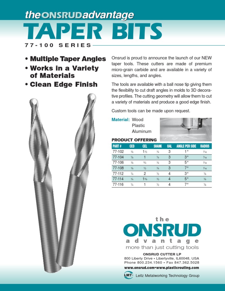 New Taper Tools for Precision Cutting | PDF | Home & Garden