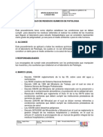 Manual de Procedimientos Manejo de Residuos Quimicos de Patologia