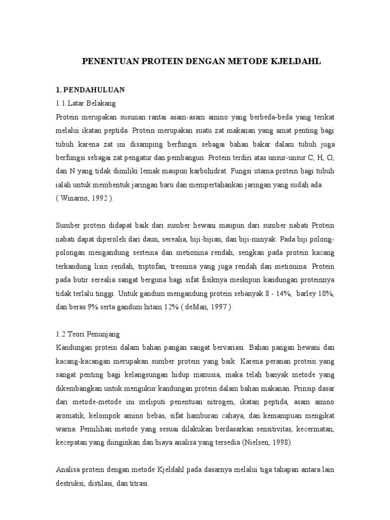 Metode Kjeldahl untuk Analisis Protein | PDF | Sains & Matematika