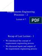 Requirements Engineering Processes - 2: Lecture # 7