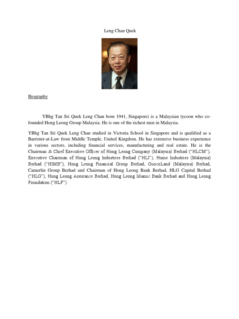 Leng Chan Quek | Business | Economies