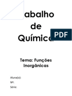 Trabalho - Química - Funções Inorgânicas