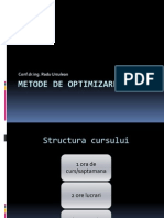 Metode de Optimizare Curs 1