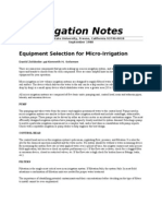 Irrigation Notes (Equipment Selection for Micro-Irrigation)