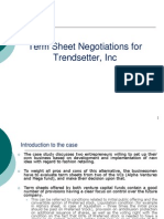 Term Sheet Negotiations For Trendsetter Inc