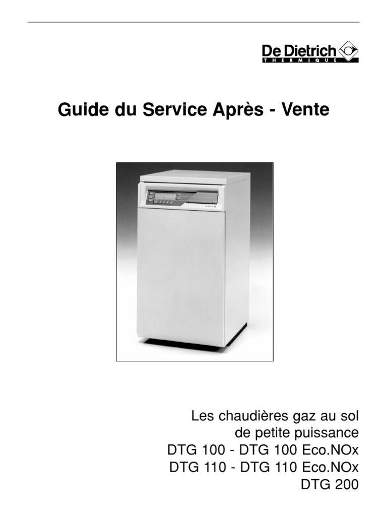 Notice De Dietrich Dtg 135 Eco Nox Guide 20sav 20chaudi c3 A8res 20gaz 20au 20sol 20de 20petite 20puissance  20dtg - Copie | PDF | Cheminée | Chaudière