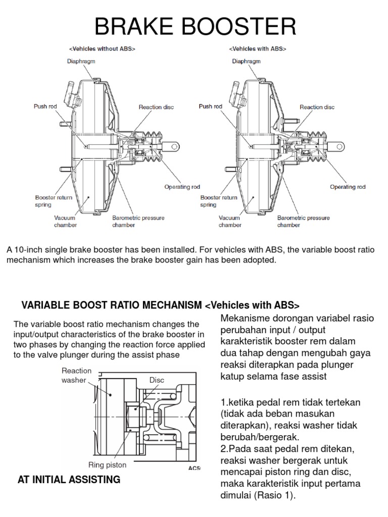 Brake Booster Variable Ratio Mechanism | PDF