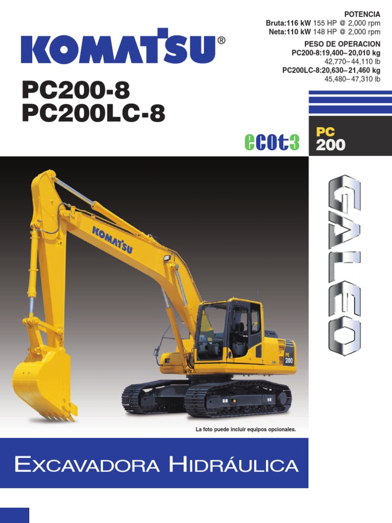Ficha Tecnica Komatsu Pc 2008 Lc
