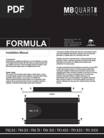 MB Quart Formula Amplifier Manual