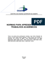 Normas para Apresenta de Trabalhos MANUAL DO ALUNO