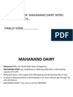 Mahanand Dairy Products Introduction