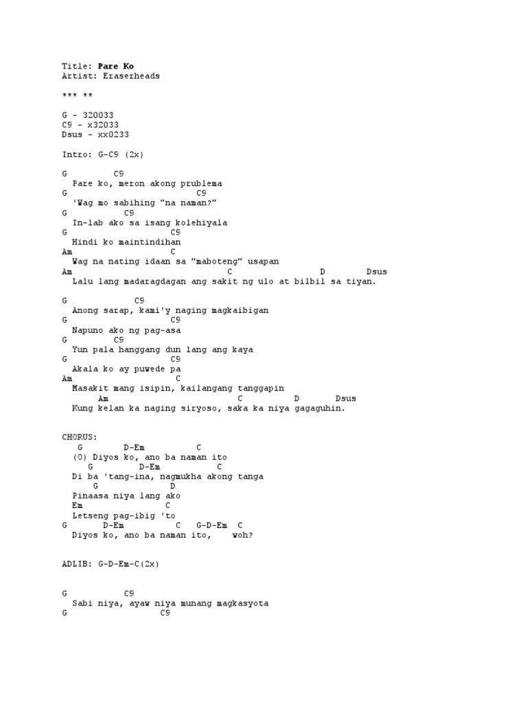 Pare Ko Guitar Chords