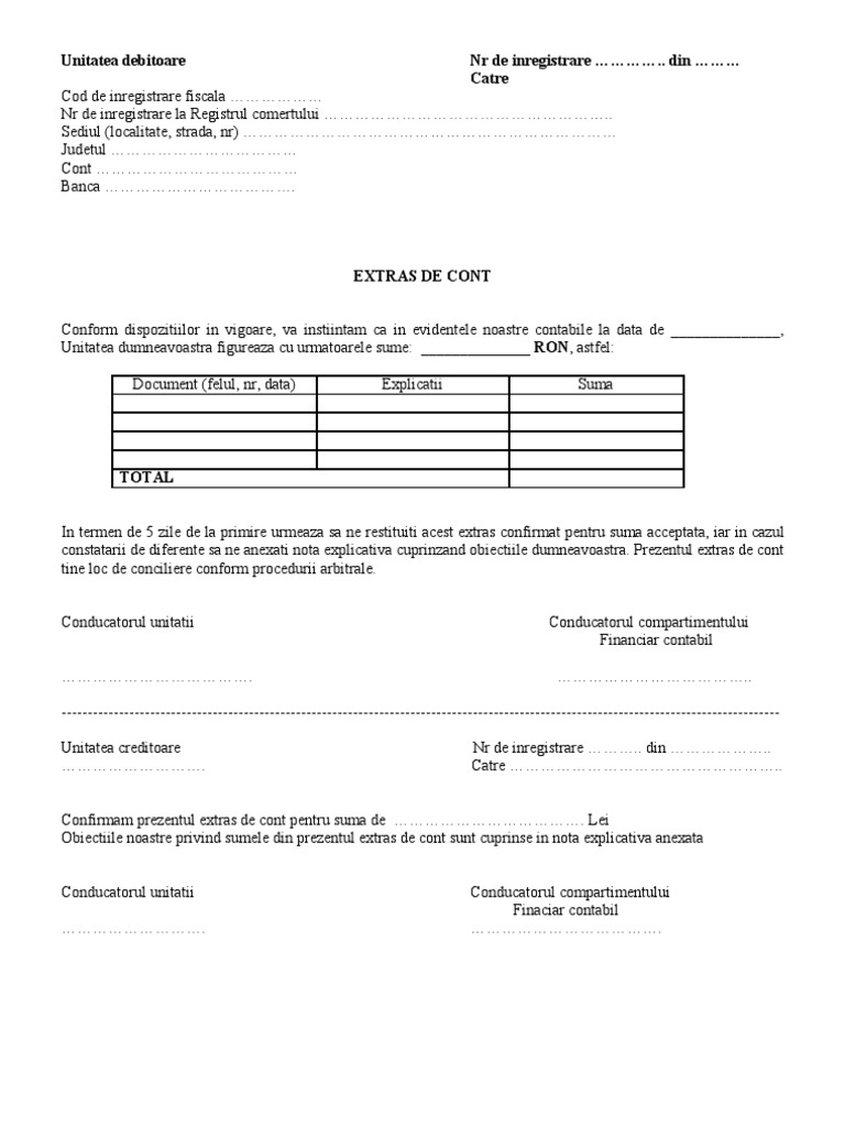 Extras de Cont Pentru FURNIZORI | PDF
