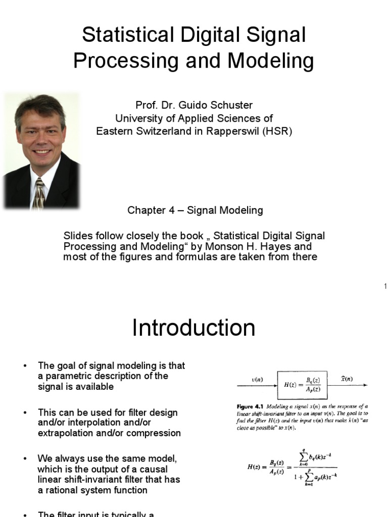 Chapter4 (2W) Signal Modeling Statistical Digital Signal Processing