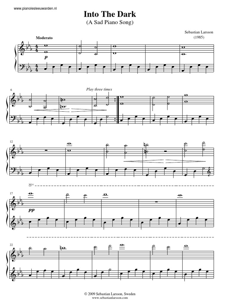 Into the Dark piano sheet music