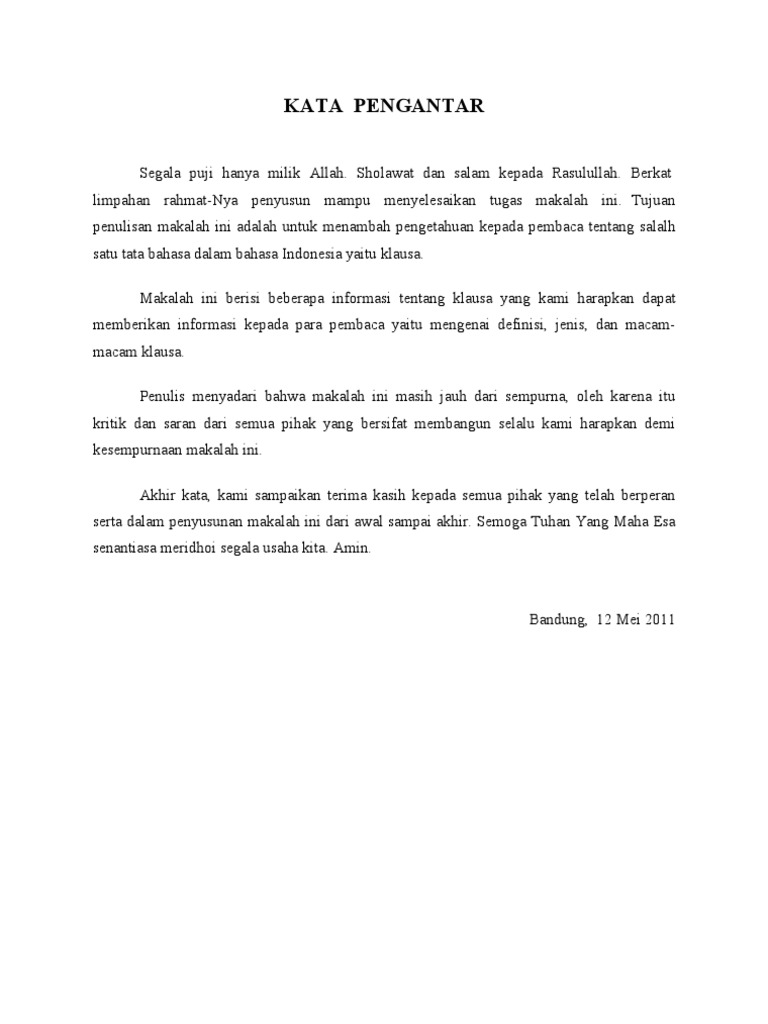 Kata Pengantar Dan Pendahuluan Dokumem Ms Word